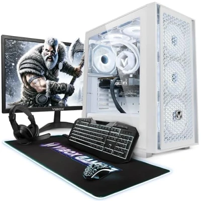 Image de Vibox VII 109 PC Gamer 27&quot; Écran Pack Intel i7 14700F Processeur 5.2GHz Nvidia RTX 4060 8Go 16Go RAM 1To NVMe M.2 SSD 600W PSU Windows 11 WiFi