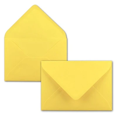 Image de 75x enveloppes C6 couleur: jaune citron 11,4 x 16,2 cm fermeture: gommée pour papier A4, A5, A6 et invitations, salutations lettres FarbenFroh by GUSTAV NEUSER