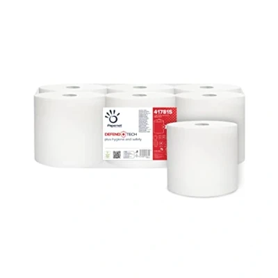 Image de PAPERNET 417815 Essuie Main rouleau Autocut Cellulose Pure Gaufrage Wave 2 Plis Blanc Long. (m): 115 Diam. de coeur (cm): 5.10 20 Haut. format 19.70 6 unités