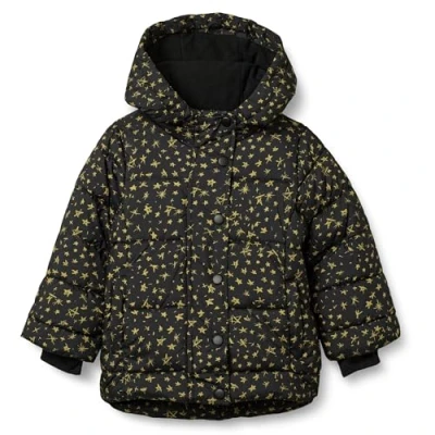 Image de Amazon Essentials Doudoune Épaisse à Capuche Fille, Noir Étoiles, 3 Ans