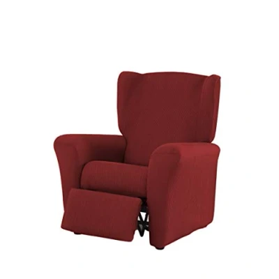 Image de Zebra Textil Berta Élastique Housse de Fauteuil Relax, Taille 1 Place (de 70 à 110 cm), Couleur Rouge