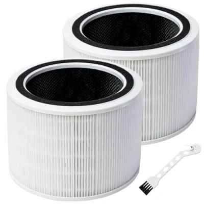 Image de Lot de 2 filtres d&#039;air compatibles avec LEVOIT Core 200S, 200S RF Purificateur d&#039;air, 3 en 1 True HEPA, charbon actif à haute efficacité