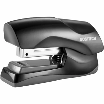 Image de Bostitch Office Agrafeuse robuste, capacité de 40 feuilles, sans bourrage, demi bande, tient dans la paume votre main, pour salle classe, bureau ou bureau, noir