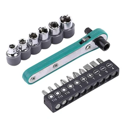 Image de Walfront 1/4&quot; Clé de Serrage avec Kit Douilles et Embouts Tournevis Interchangeables