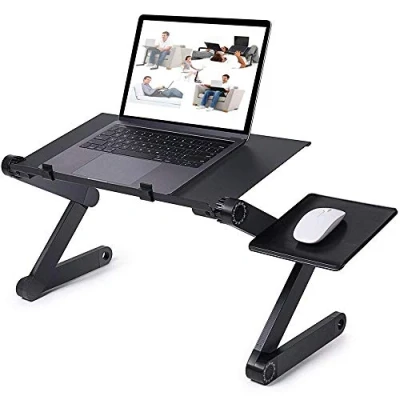 Image de Table de lit Pliable en Alliage Aluminium Compacte et Légère pour PC Portable, Plateau Support Lecture inclinable canapé, Livre, Magazine Petit Déjeuner