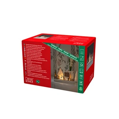 Image de Konstsmide Lumières de Noël/Silhouette maison avec rennes/Décoration Noël/Fonctionne 2 piles AA (sauf) / Scène Noël Blanc chaud Diodes