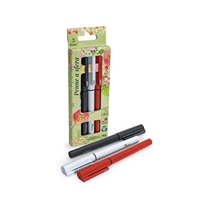 Image de Pigna Blister 3 stylos à bille Nature Flowers