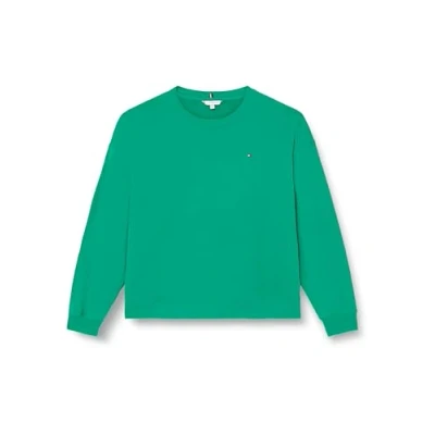 Image de Tommy Hilfiger Curve FLAG ON Chest Sweatshirt, Femme, Taille: 56, Olympic green