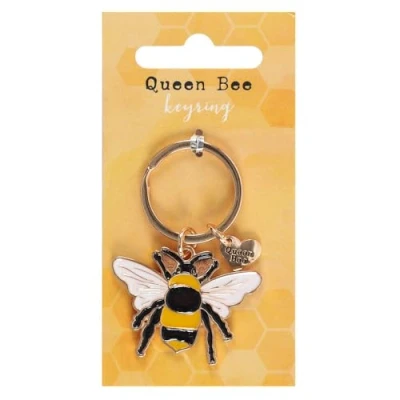 Image de Jones Home &amp; Gift 1 Porte clés en émail Motif Reine des Abeilles 7 x 4 0,2 cm, DP_41438, Multicolore, S
