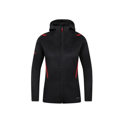Image de JAKO Veste Décontractée Challenge Avec Capuche, Mixte, Marbré De Noir/Rouge, XXL