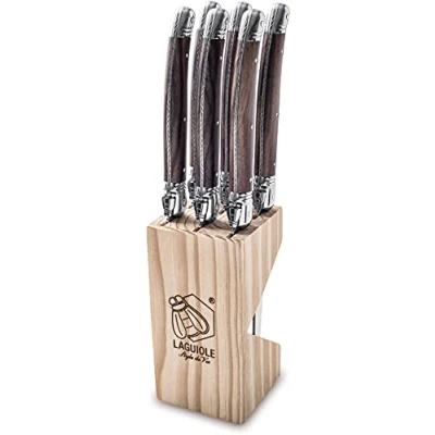 Image de Steak Laguiole Style de Vie en bois foncé 6 pièces Premium Line
