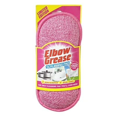 Image de Elbow Grease Tampon à récurer Rose, éponge Double Face, Lavable, réutilisable, Anti Rayures