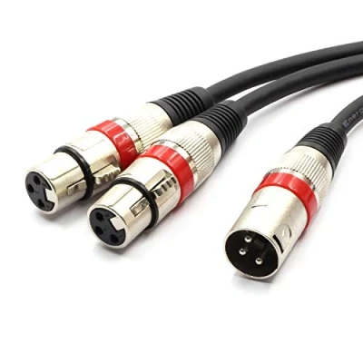 Image de SiYear 1.5FT Balanced Microphone Patch Y Cable Cords XLR Male to Dual Female 3 Pin Jack Splitter Cord Audio Adapter (XLR M Two F) 50 cm