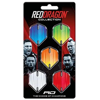Image de RED DRAGON Hardcore Ionic Flight Collection Lot de 5 Jeux fléchettes (15 ailettes au Total)