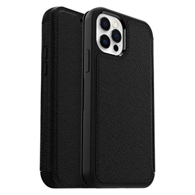 Image de OtterBox pour Apple iPhone 12/iPhone 12 Pro, Étui folio antichoc en cuir véritable, Série Strada,Noir Livré sans emballage