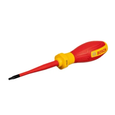Image de Bosch Professional tournevis VDE plat TX10x75 (certifié jusqu&#039;à 1 000 V, isolé avec un élastomère thermoplastique (TPE))