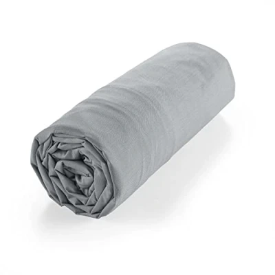 Image de douceur d&#039;intérieur, Drap Housse (160 x 200 cm) Biolina Gris, 100% Coton Bio