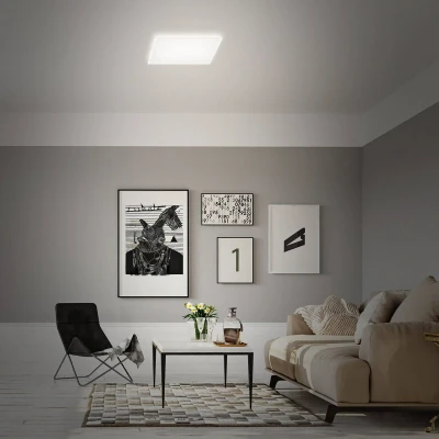 Image de BRILONER Plafonnier Smart LED, Couleurs colorées RGB, Effet d&#039;éclairage indirect, Lumière blanche neutre, Lampe de salon Wifi, Télécommande, Commande vocale