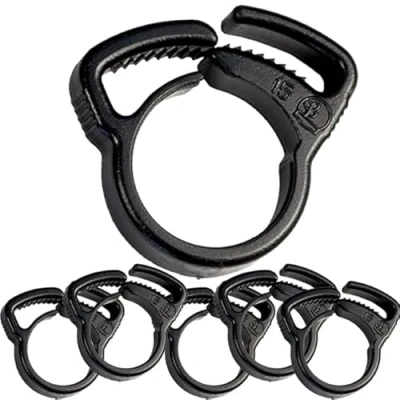Image de Suinga 100 x Collier d&#039;irrigation goutte à 16 mm, noir. Utile pour tuyau de fixation du l&#039;irrigation et le jardinage, noir