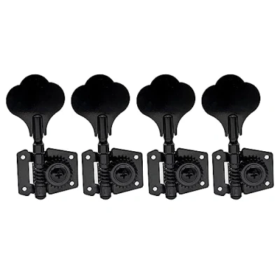 Image de Musiclily Mécaniques Basse 4 en ligne Ratio 24:1 Open Gear Machine Heads pour électrique Precision Jazz Bass, Noir