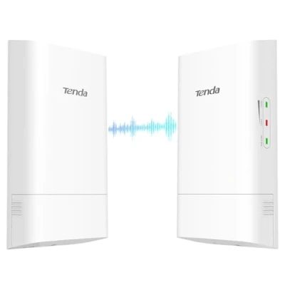 Image de Tenda O1 5G WLAN Bridge Point d&#039;accès extérieur (867 Mbps sur 5 GHz, antenne directionnelle 9 dBi, PoE Passif, Gestion Centrale, portée 1 km, étanche IP65) (Paquet de 2)