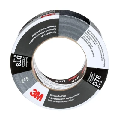 Image de 3M Ruban toilé tout usage DT8, Noir, 48 mm x 55 m, 0.2 mm, emballé individuellement