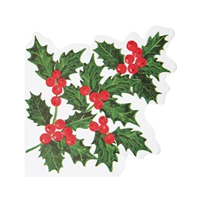 Image de Talking Tables Lot de 20 serviettes Noël en papier pour Noël, boxe, dîner d&#039;hiver, découpage, blanc, 33 x cm