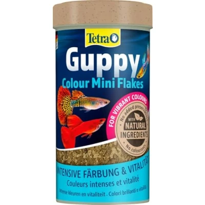 Image de Tetra Guppy Color, Mini Flake Food pour Poissons Tropicaux, 250 ml, Multicolore, 75 g (Lot de 1)