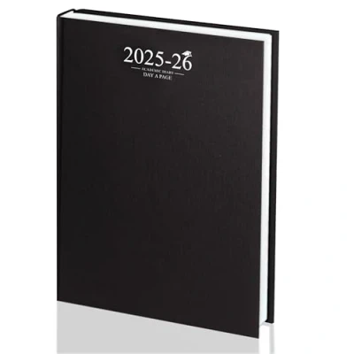 Image de Agenda scolaire 2023 2024 A4 journalier avec couverture à rabat Noir