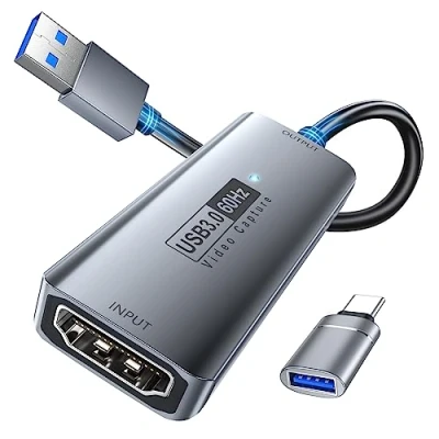 Image de Carte de Capture vidéo Fulfalic, 4K HDMI vers USB 3.0, 1080P HD 60fps Record Video Audio, pour Streaming en Direct Enregistrement ou Diffusion