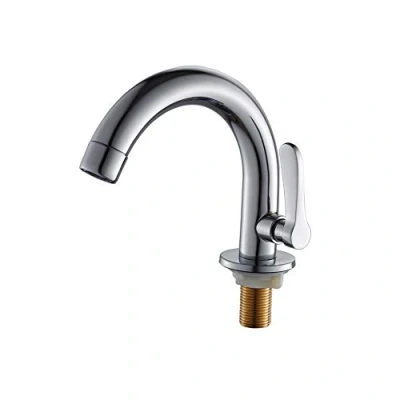 Image de Robinet d&#039;eau froide moderne en laiton à levier unique pour salle de bain, lavabo, robinets 12,7 cm haut