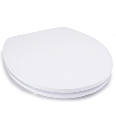 Image de MSV Abattant WC MDF Finition Brillante Blanc Charnières INOX