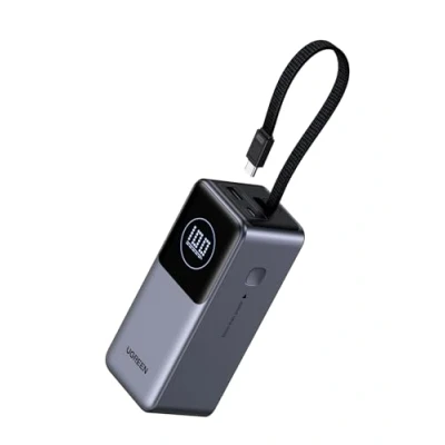 Image de UGREEN Nexode Batterie Externe 20000mAh 100W Power Bank Charge Rapide PD 3.0 Câble Intégré 1 Port USB A C Compatible avec iPhone 16 Plus Pro Max Galaxy S25 Ultra MacBook Air iPad