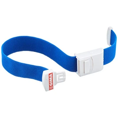 Image de Gima Garrot Fast avec Système de Verrouillage Unique à Libération Instantanée, en Coton et Caoutchouc, Sans Latex, Couleur Bleu, Dimensions 40,5 x 3 cm; 1 pièce