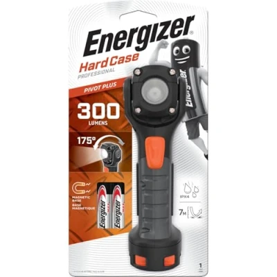 Image de Energizer Lampe Torche LED Hard Case, Tête Pivotante à 175, Ultra Robuste et Compacte, Pile Incluse