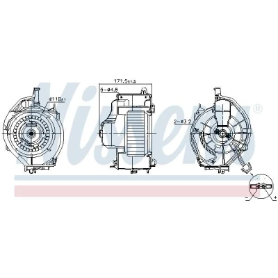 Image de NISSENS 87478 Pulseur d&#039;Air sans régulateur intégré AUDI: A6 C6 Berline, Avant, Allroad