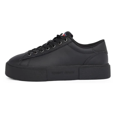 Image de Tommy Jeans Femme New Tjw Flatform Sneaker Ess En0En02698 Baskets, Black (Black), 39 EU