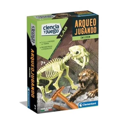 Image de Clementoni Archéoplay Smilodon Phosphorescent Science Jeu Scientifique, Multicolore, Moyen (55544)