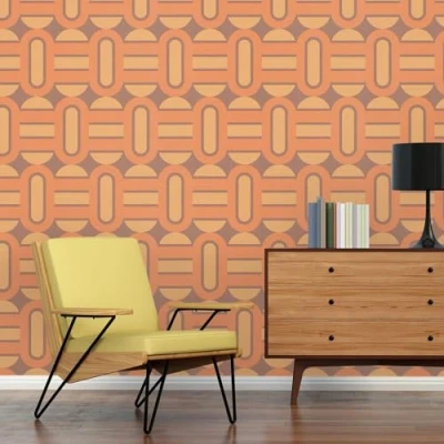 Image de A.S. Création 395362 Papier peint intissé style rétro années 70 8,50 m x 0,53 Marron/jaune/orange