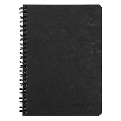 Image de Clairefontaine 785321C Collection Age Bag Un Cahier à Spirale Noir A5 14,8x21 cm 100 Pages Petits Carreaux Papier Blanc 90 g Couverture Carte Lustrée Grain Cuir