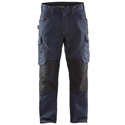 Image de Blaklader 14971141 Pantalon de service en denim extensible, Bleu marine/Noir, taille C46