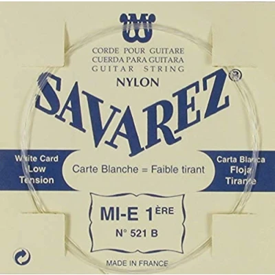 Image de Savarez cordes pour guitare classique Traditional Concert 521B simples Mi low approprié 520B