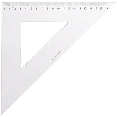 Image de GRAPH&#039;IT Equerre 45 2 bords antitaches 30 cm Transparent