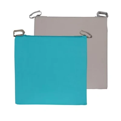 Image de Atout Ciel Galette de Chaise Bicolore à Scratch en Tissu déperlant 40x40x4cm, 4 Variantes