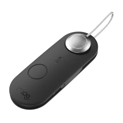 Image de Knog Scout Balise intelligente iOS, tracker et alarme 85D Étiquette de bagage rechargeable compatible avec l&#039;application iOS Apple Find My, coordonnées numériques, carillon à distance, alertes