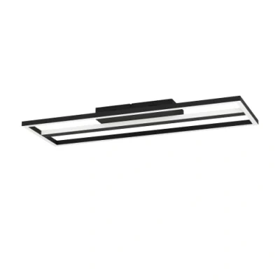 Image de Eglo connect.z Plafonnier LED connectée Calagrano Z, lampe de plafond contrôlable par application et commande vocale Alexa, blanc chaud froid, rétro éclairage RVB, dimmable, métal noir, 64 x 22 cm