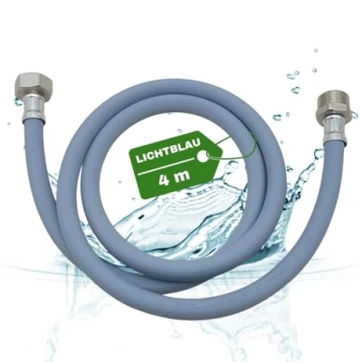 Image de LICHTBLAU Rallonge de tuyau d&#039;alimentation avec filetage métallique I 4,0 m Raccord pour machine à laver et lave vaisselle 3/4&quot;