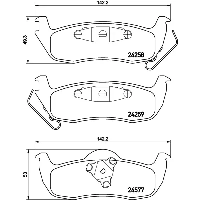 Image de HELLA 8DB 355 012 181 Jeu de plaquettes frein avec indicateur d&#039;usure JEEP: GRAND CHEROKEE 3, Commander