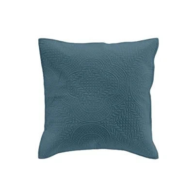 Image de douceur d&#039;intérieur, Housse de Coussin (40 x 40 cm) Romane Bleu, Microfibre Unie