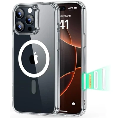 Image de ESR Coque pour iPhone 16 Pro Max, Commande de la caméra, Compatible MagSafe, Protection Anti Choc Militaire, Magnétique (HaloLock), Hybride Classique, Transparente